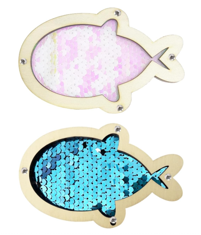 2 Stücke Fischförmiger Holzchips, Kinderspielzeug Für Kinder